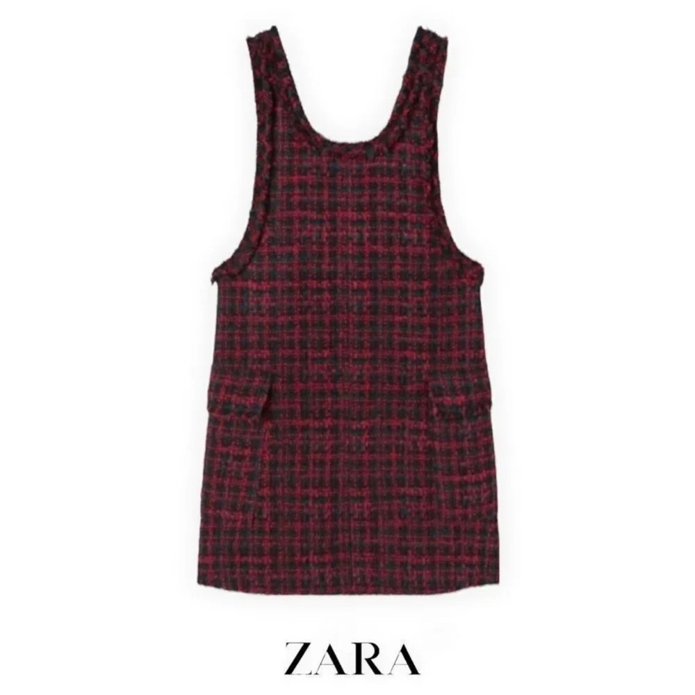 ZARA Kids | Fuchsia | TEXTURED WEAVE PINAFORE DRESS WITH POCKETS